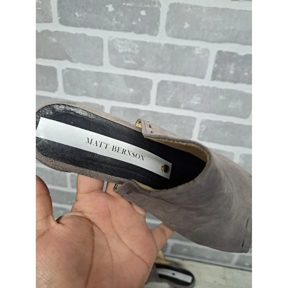 Matt Bernson Women Open Toe Shoe Gray Ash Color  Leather Size 7 US‎
